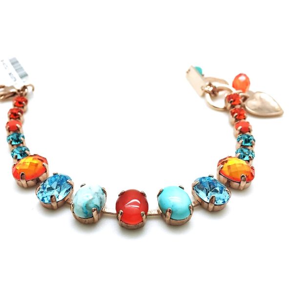 Mariana Bracelet Oval Shape Turquoise Coral & Austrian Crystals Serengeti Africa Coll.