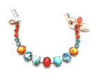 Mariana Bracelet Oval Shape Turquoise Coral & Austrian Crystals Serengeti Africa Coll. - Image 3