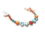 Mariana Bracelet Oval Shape Turquoise Coral & Austrian Crystals Serengeti Africa Coll. - Image 2