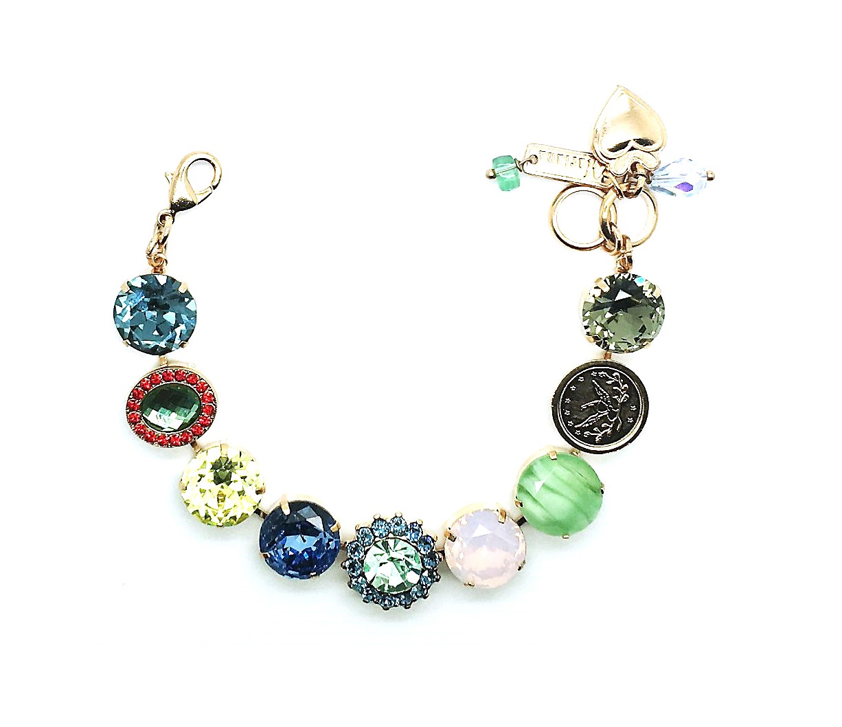B-4195 1-1090-RG (3) Mariana Bracelet Blue,Violet,Sapphire,Green,Yellow,Red & Aqua Austrian Crystals Gaea Odyssey Coll. - Image 1