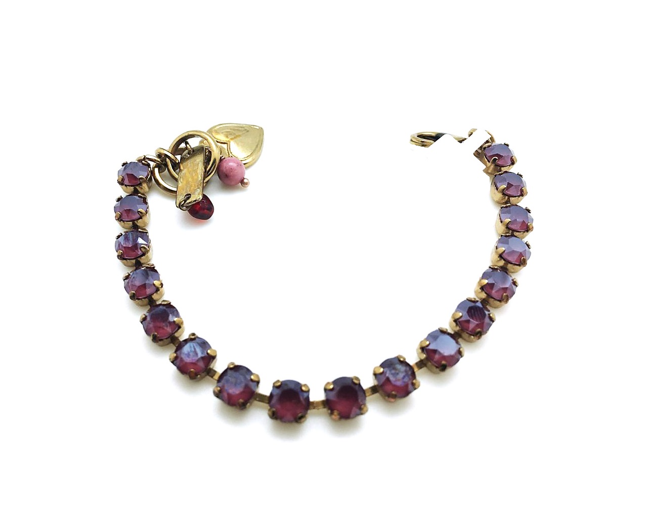 B-4430-251251-EG (2) Mariana Bracelet Dark Red Round Swarowski Crystals My Treasures Coll. - Image 1