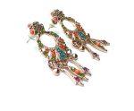 Earring By Mariana Tiger Lily Coll. Rich Aqua, Green, Orange & Purple Swarovski Crystals - Image 2