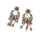 Earring By Mariana Tiger Lily Coll. Rich Aqua, Green, Orange & Purple Swarovski Crystals