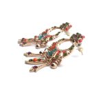 Earring By Mariana Tiger Lily Coll. Rich Aqua, Green, Orange & Purple Swarovski Crystals - Image 3