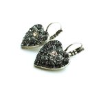 Mariana Earrings Set Heart Shape Black Diamond Austrian Crystals Fantasy Nirvana Coll. - Image 3