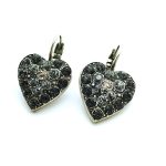 Mariana Earrings Set Heart Shape Black Diamond Austrian Crystals Fantasy Nirvana Coll.