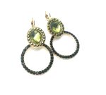 Mariana Earrings Green Circle Swarovsky Crystals Adeline Odyssey coll. - Image 3