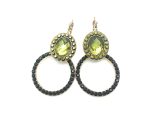 Mariana Earrings Green Circle Swarovsky Crystals Adeline Odyssey coll.