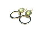 Mariana Earrings Green Circle Swarovsky Crystals Adeline Odyssey coll. - Image 2