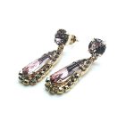 Mariana Earrings Gold, Rose Opal Swarovski Crystals Flame Paradise Coll.