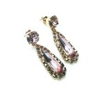 Mariana Earrings Gold, Rose Opal Swarovski Crystals Flame Paradise Coll. - Image 3