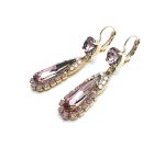 Mariana Earrings Antique Pink & Rose Opal Swarovski Crystals Flame Paradise Coll.