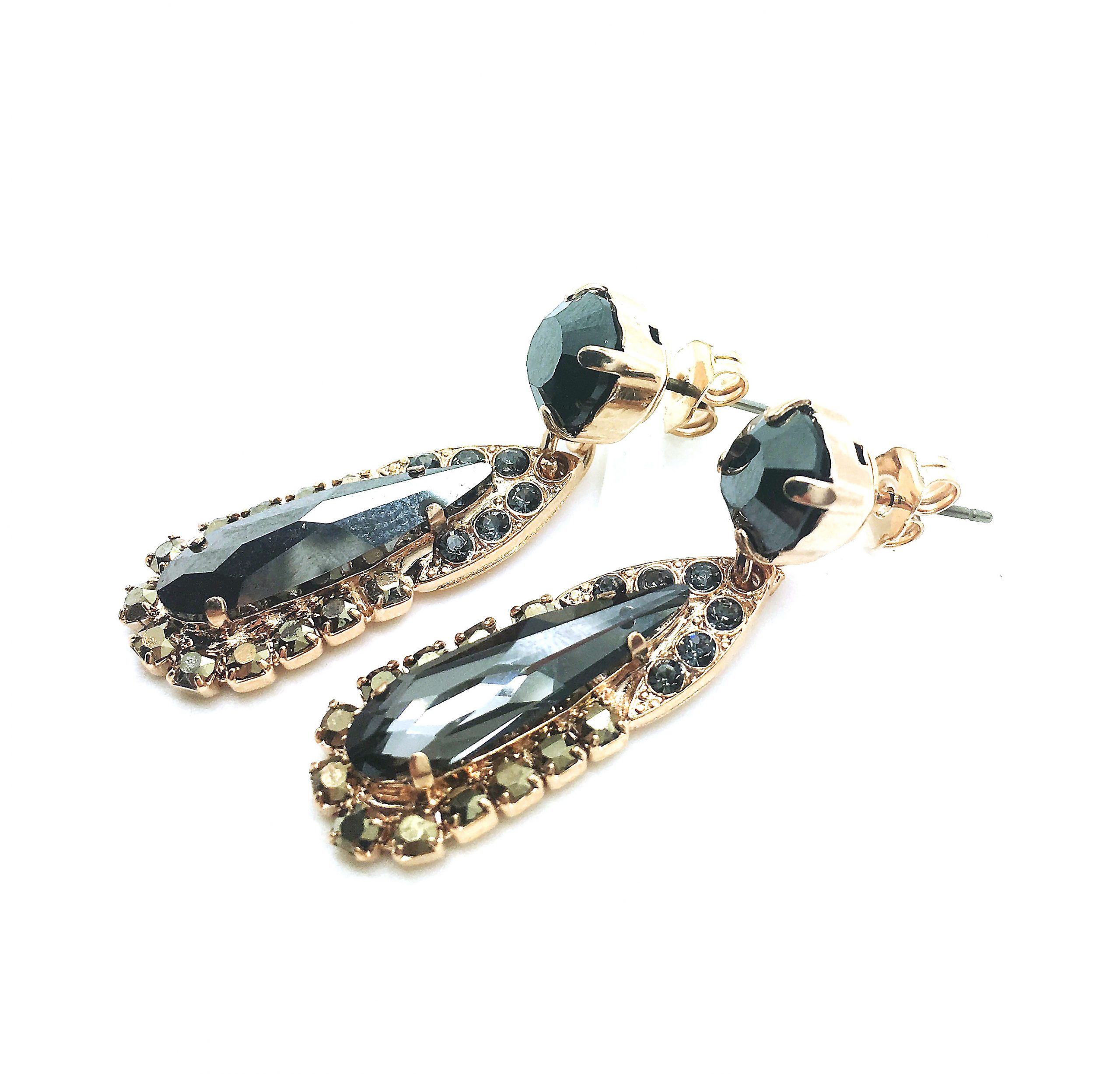 E-1030-9-245107-RG2 (3) Mariana Drop Earrings Nightfall & Hematite Austrian Crystals My Treasures Coll. - Image 1