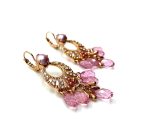 Earrings By Mariana Woman Rich Vintage Rose and Pearl Swarovski Crystals - Image 2