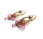 Earrings By Mariana Woman Rich Vintage Rose and Pearl Swarovski Crystals - Image 3