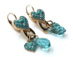 Mariana Earrings Turquoise & Blue Heart Shape Crystal Swarowski  Zambezi Africa Coll. - Image 3