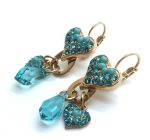 Mariana Earrings Turquoise & Blue Heart Shape Crystal Swarowski  Zambezi Africa Coll. - Image 2