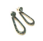 Mariana Earrings Attractive Smoked Green Swarovsky Crystals On a Clear Day Coll. - Image 2