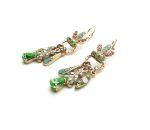 Mariana Earrings Green, Light Blue Swarovski Crystals Eternity Coll. - Image 3