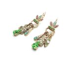 Mariana Earrings Green, Light Blue Swarovski Crystals Eternity Coll. - Image 2