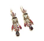 Mariana Earrings Ruby, Siam & Light Siam Swarovski Crystals Nirvana Coll. - Image 3
