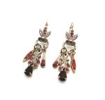 Mariana Earrings Ruby, Siam & Light Siam Swarovski Crystals Nirvana Coll. - Image 2