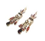Mariana Earrings Ruby, Siam & Light Siam Swarovski Crystals Nirvana Coll.
