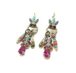 Mariana Earrings Turq, Sapphire,Hyacinth,Topaz,Zircon Swarovski Crystals Fantasy Nirvana Coll.