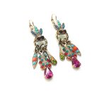 Mariana Earrings Turq, Sapphire,Hyacinth,Topaz,Zircon Swarovski Crystals Fantasy Nirvana Coll. - Image 3