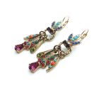 Mariana Earrings Turq, Sapphire,Hyacinth,Topaz,Zircon Swarovski Crystals Fantasy Nirvana Coll. - Image 2
