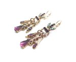 Mariana Earrings Desire Coll. Purple, Velvet, Lavender Opalescent Austrian Crystals - Image 3