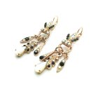 Mariana Earrings Shell White Mop Mineral & Jet Black Swarovsky Crystals My Treasures Coll. - Image 3
