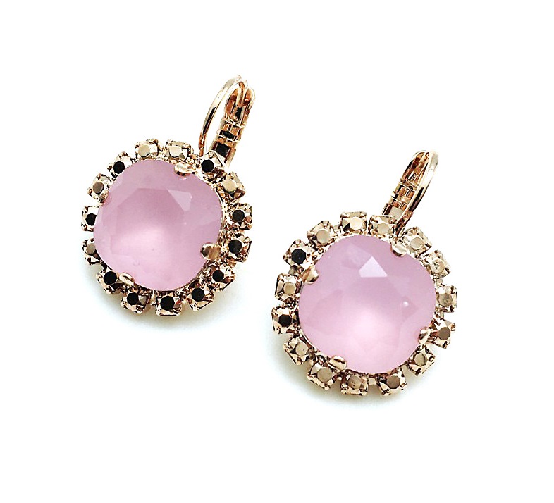 E-1080 4 026299 (1) Mariana Earrings Beautiful Soft Pale Pink Round Swarovski Crystals On A Clear Day Coll. - Image 1