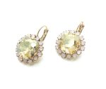 Mariana Earrings Golden Shadow & Rose Opal Swarovski Crystals On A Clear Day Africa Coll.