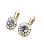 Mariana Earrings White Opal & Purple Swarovski Crystals Twilight Coll.