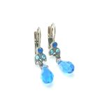 Earrings By Mariana Woman Drop Montana Blue and Blue AB Swarovski Crystals - Image 2
