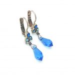 Earrings By Mariana Woman Drop Montana Blue and Blue AB Swarovski Crystals - Image 3