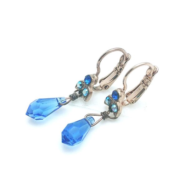 Earrings By Mariana Woman Drop Montana Blue and Blue AB Swarovski Crystals
