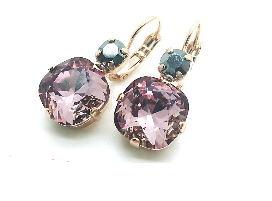 E-1326 1 107134 (2) Mariana Earrings Rich Purple Swarovsky Crystals Sarngetti Africa Coll. - Image 1