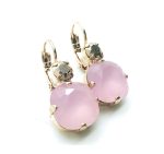 Earrings By Mariana Woman Beautiful Pink and Gold Swarovski Crystals - Image 2