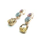 Mariana Earrings Rich Light Blue, Purple & Light Olive Green Swarovsky Crystals Sarngetti Africa Coll. - Image 2