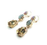 Mariana Earrings Rich Light Blue, Purple & Light Olive Green Swarovsky Crystals Sarngetti Africa Coll. - Image 3