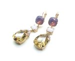 Mariana Drop Earrings Red, Gold & White Austrian Crystals Zulu Africa Coll.