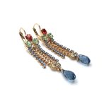 Mariana Earring Set Denim Blue Crystal Swarowski Gaea Odyssey Coll. - Image 2