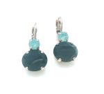 Earrings By Mariana Woman Beautiful Jet Black and Lt Blue Swarovski Crystals - Image 2