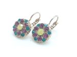 Earrings By Mariana Woman Yellow, Purple and Blue Flower Shape Swarovski Crystals