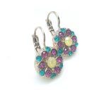 Earrings By Mariana Woman Yellow, Purple and Blue Flower Shape Swarovski Crystals - Image 3
