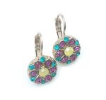 Earrings By Mariana Woman Yellow, Purple and Blue Flower Shape Swarovski Crystals - Image 2