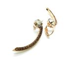 Mariana Earrings Brown & Honey Swarovski Crystals Madagascar Africa Coll. - Image 2