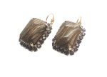 Earrings By Mariana Woman Rectangle Brown Gold and Velvet Swarovski Crystals